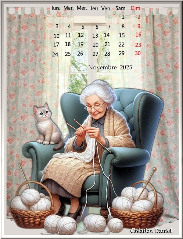 Calendrier de Novembre